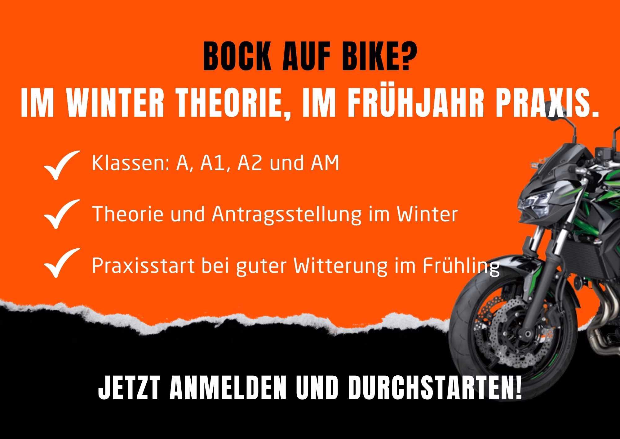Bock auf Bike? Im Winter Theorie, im Frühjahr Praxis.